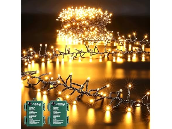 Brightown Minetom Battery Operated Christmas Lights Outdoor, 2 Pack