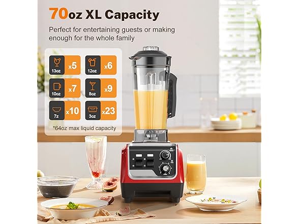 Magetang 1800W Blender for Smoothies