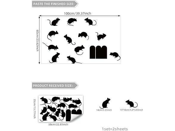 GORNZX Halloween Mouse Wall Decals