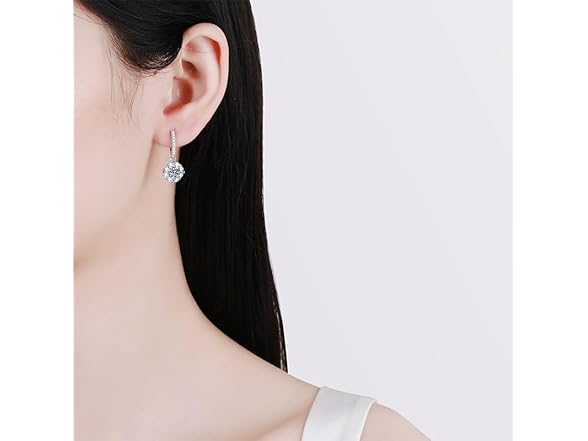 Moissanite Diamond Dangle Earrings