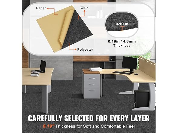 Carpet Tiles Peel and Stick, 12” x 12” Squares