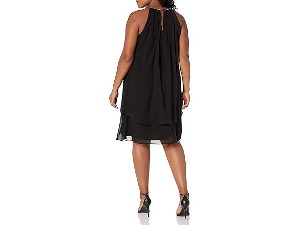 S.L. Fashions Women's Black Dress (14 Plus)