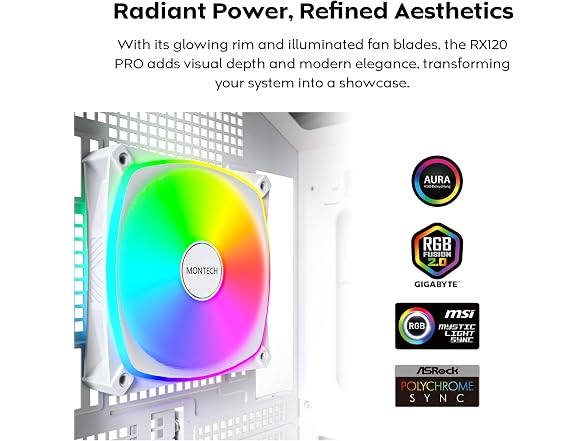 MONTECH RX120 PRO ARGB PWM 120mm Fan 3-Pack