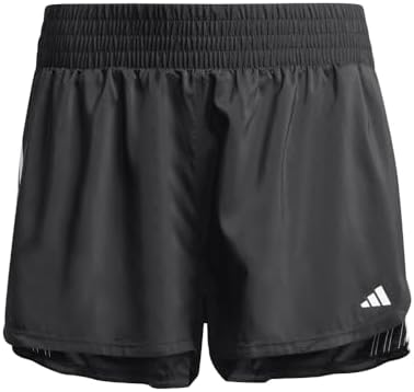 adidas Women's Pacer Training 3-Stripes Woven High-Rise Shorts, Black/White