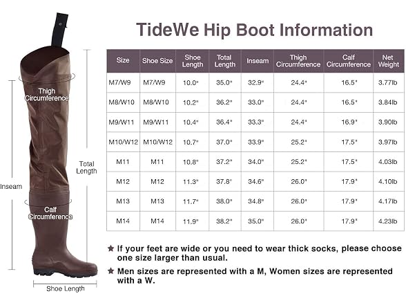 TIDEWE Men's (13) Lightweight Hip Waders