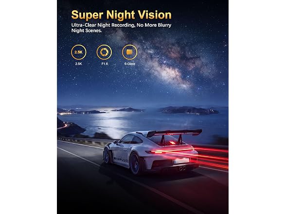 KEYROO 2.5K Dash Cam Front 64GB WiFi