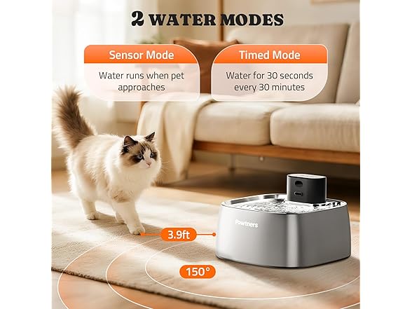 Pawtners Pumpless Cat Water Fountain
