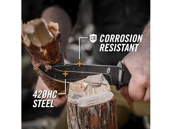 Gerber Gear StrongArm - Fixed-Blade Camping & Hunting Knife with Striking Pommel & Sheath - Premium Survival Gear - Made in USA - Coyote Brown, Serrated Edge (Open Box)