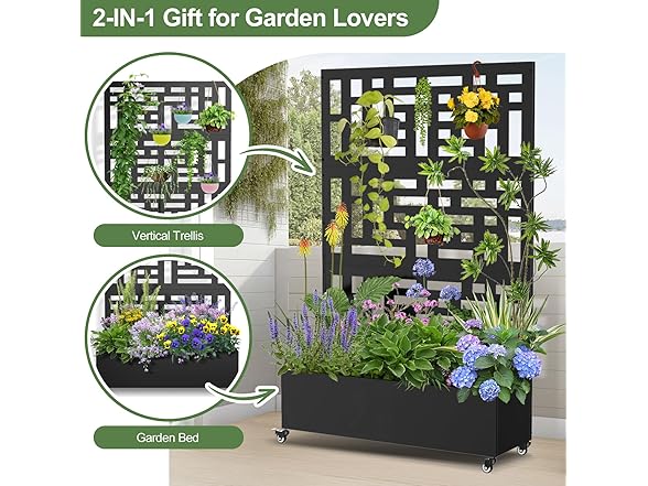 Baotree Metal Planter Box with Trellis