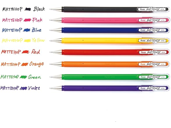 Pentel Hybrid MATTEHOP Gel Roller 12Pk