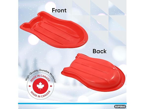 Superio Toboggan Snow Sled for Kids and Adults, 37"12 Pack