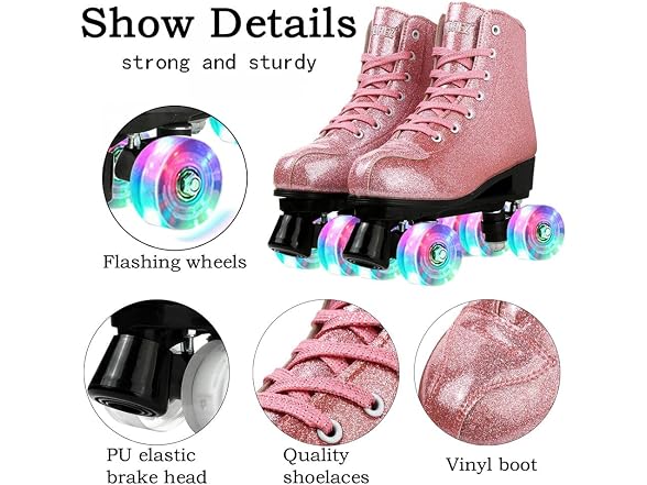 Jessie Roller Skates Premium PU Leather Roller Skates 39