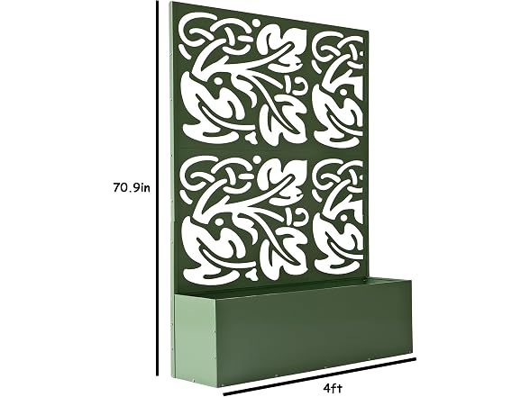 Oakland Living 6 ft. X 4 ft. Green Metal Privacy Screen
