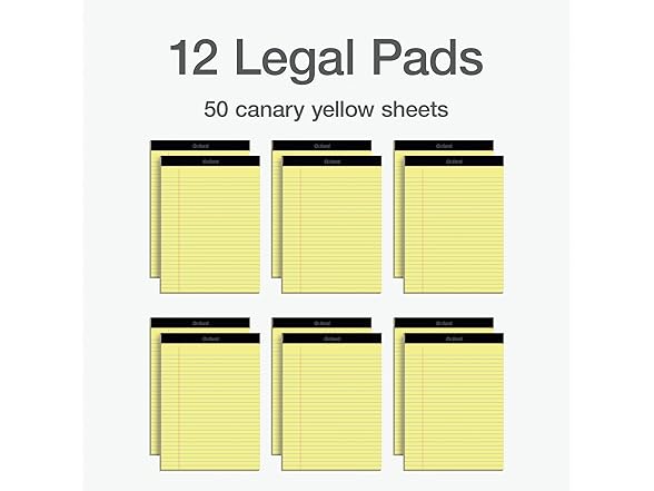Oxford 8.5 x 11 Inch Legal Pads, Wide Ruled 6Pk