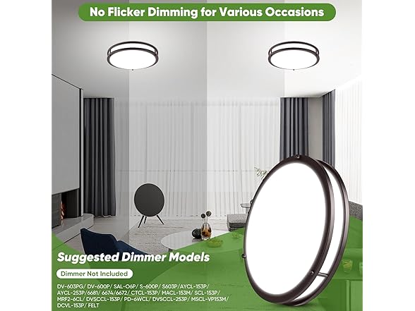 TOBUSA 2-Pack 36W LED Ceiling Lights, Oil Rubbed Bronze