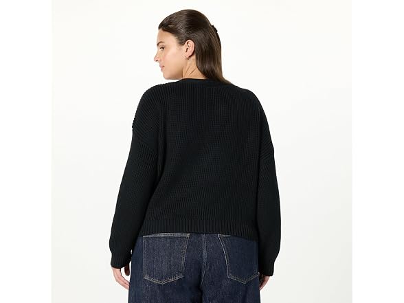 The Drop Women Sari Cropped Button-front Cardigan - Gallery 8