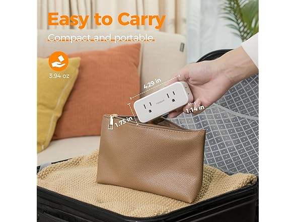 TESSAN Outlet Splitter (4 Outlets, 2 USB-A, 1 USB-C)