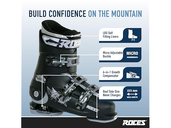ROCES Idea Up Adjustable Ski Boots (22.5-25.5)