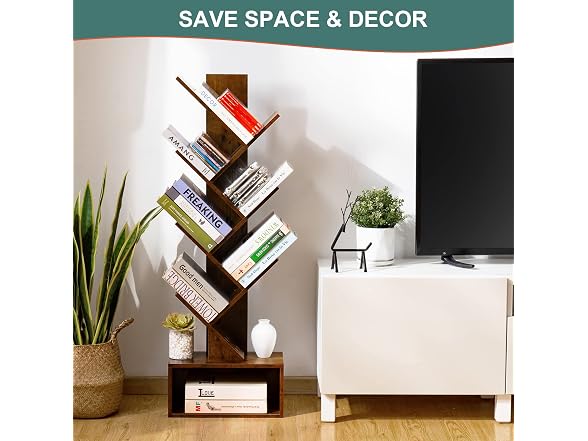 Tree Bookshelf - 6 Shelf Retro Floor
