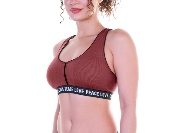 Seamless Wire-free Bralette with Love Peace Print