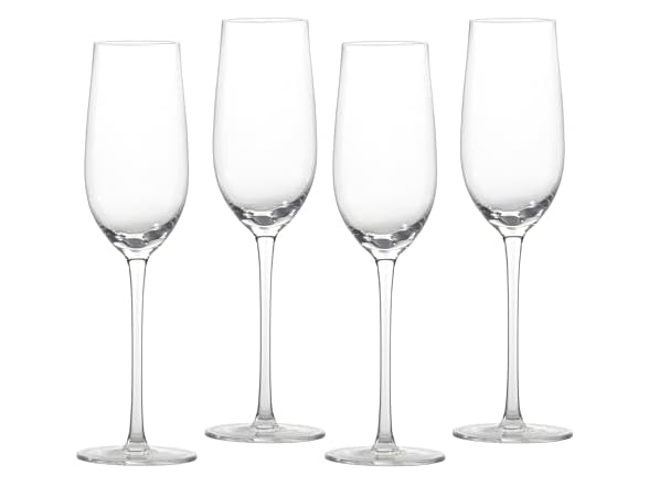 Fortessa Gala Glass, 9 Ounce Champagne Flute (Set of 4), Clear