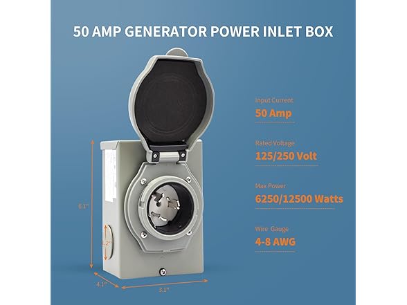 enSkate 50A Generator Inlet Box SS2