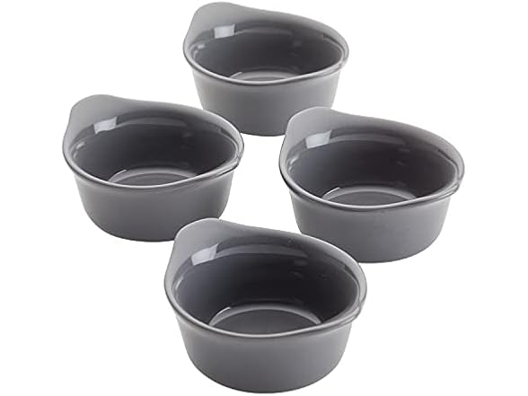 Rachael Ray Ceramics Round Ramekins 4PK Gray