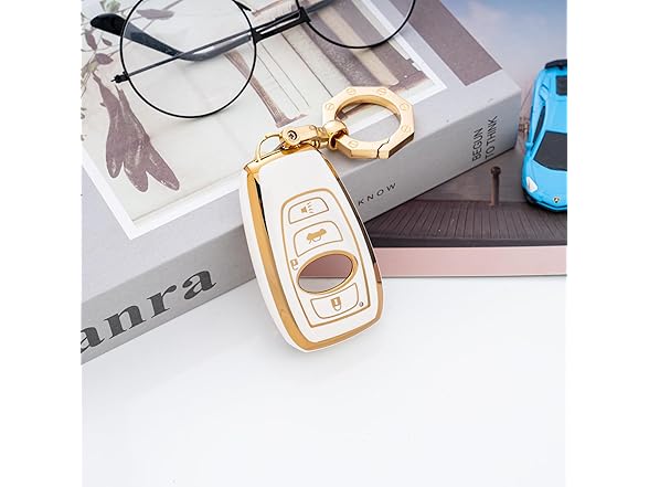 Subaru Key Fob Cover Gold White