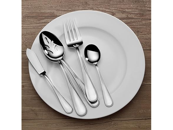 Mikasa Bravo 18.10 45 Piece Stainless Steel Flatware Set, Service for 8