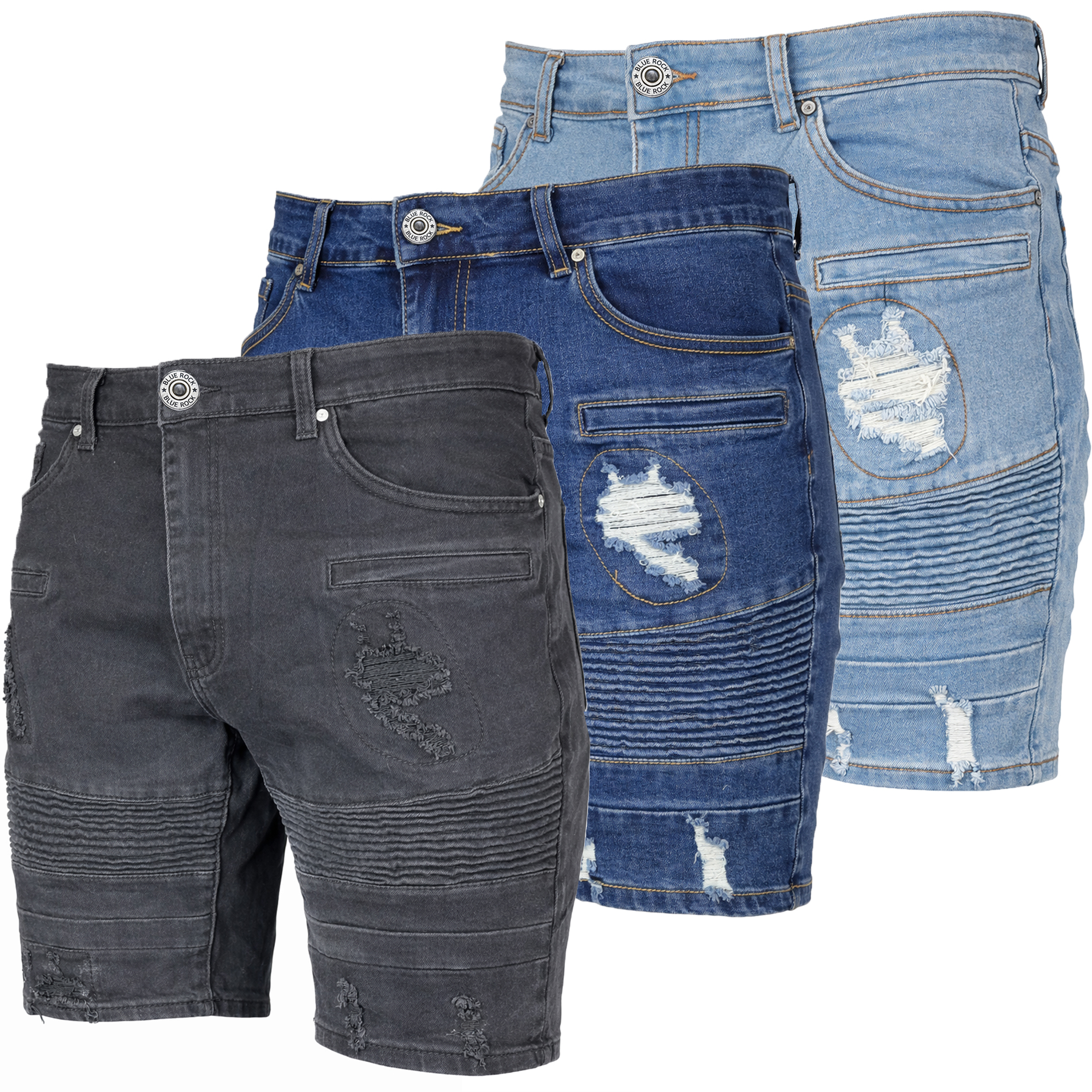 3Pk Mens Jean Shorts - Gallery 10