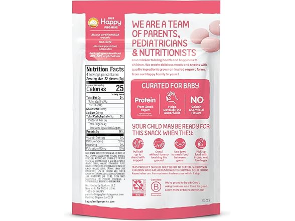 Happy Family Freeze Dried Yogurt & Fruit Snacks