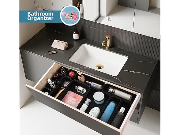 25 PCS Black Drawer Organizer Set