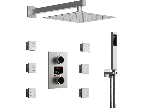 EVERSTEIN SFS-1014-NK12 12" Brushed Nickel Shower System