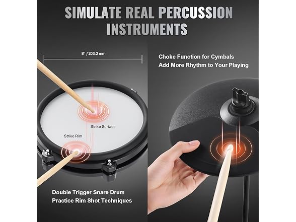 Electronic Drum Set with Quiet Mesh