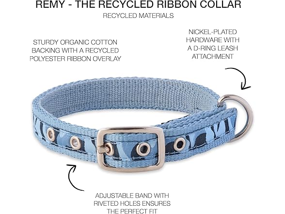Remy II - The Recycled Ribbon Collar, Navy Camo