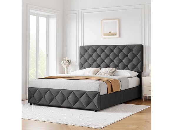 GAOMON Queen Size Bed Frame with 4 Storage Drawers