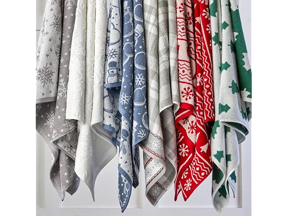 Winter Holiday Trees 100% Cotton Premium 4-Pc Towel Set
