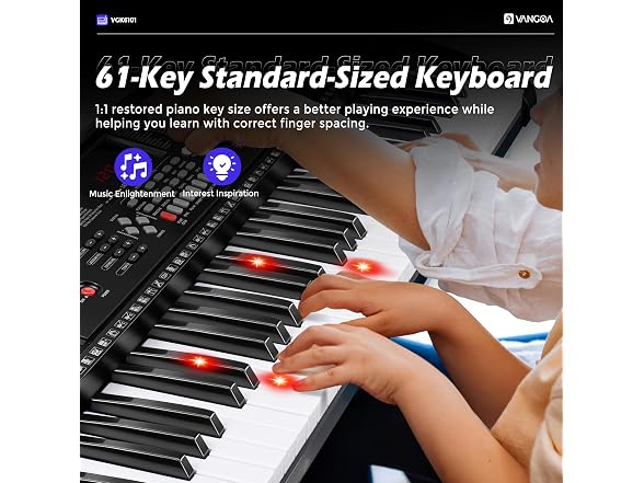 VANGOA Black Electric Keyboard Piano