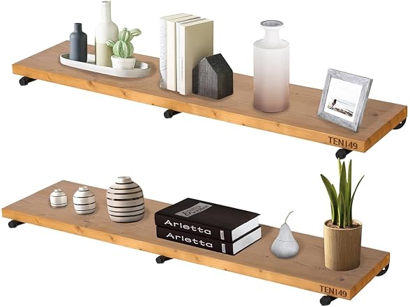 TEN49 Wood Shelves 48in Walnut 2-Pack