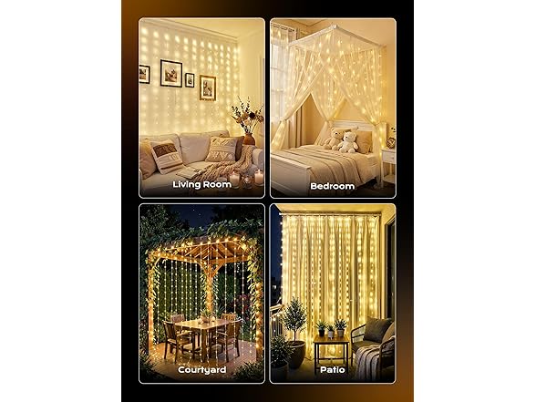 Brightown 180 LED Shower Curtain Fairy Lights