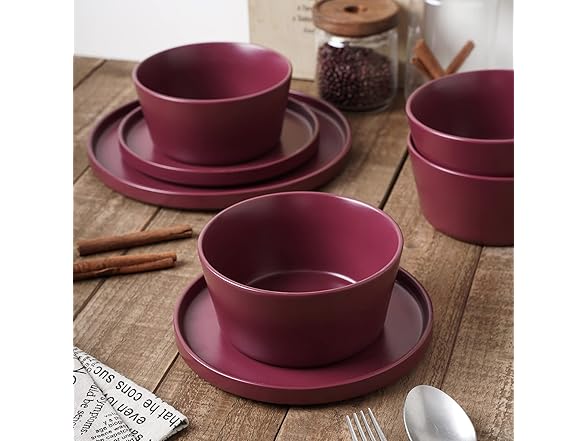 Stone Lain 24-Pc Dinnerware Set, Purple