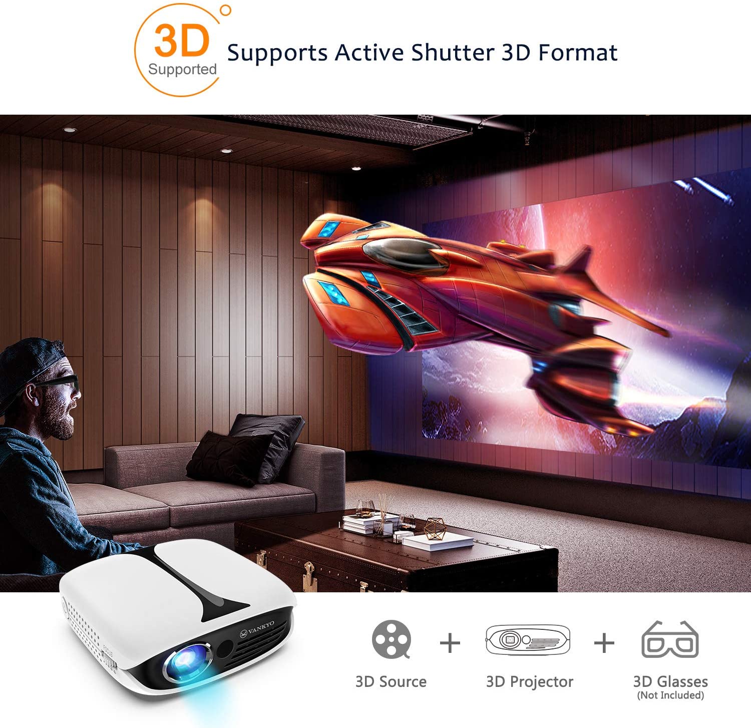 VANKYO Burger 101 Pico Wireless Mini Projector (Open Box) - Gallery 12