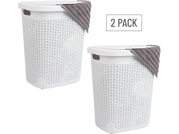 Mind Reader 50L Slim Laundry Hamper 2pk