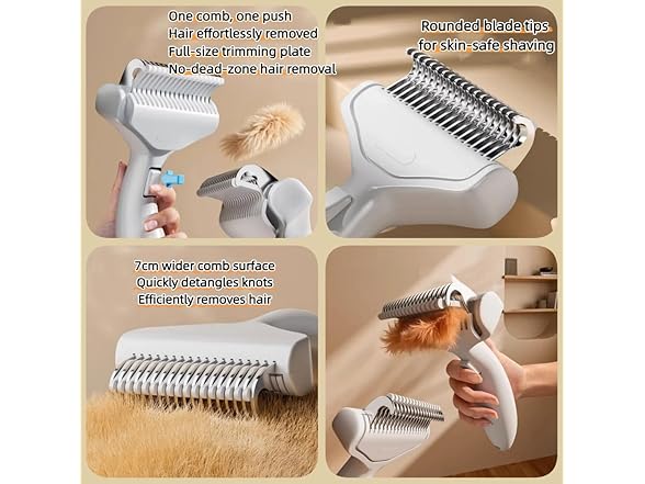 Pet De-Shedding Brush, Professional Grooming Tool