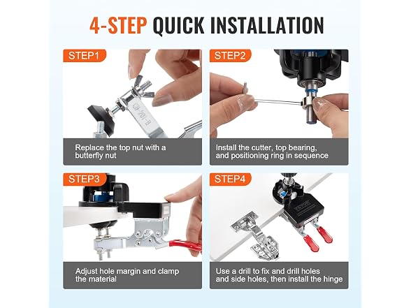 35 mm Concealed Door Hinge Jig, Aluminum Alloy