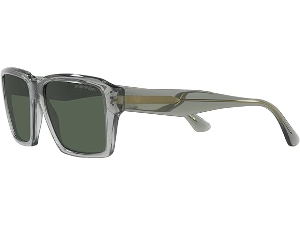 Emporio Armani Men's Low Bridge Fit Rectangular Sunglasses