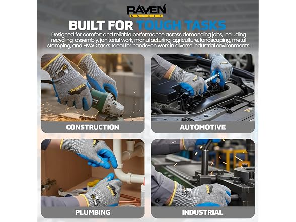 Raven® A6 Cut Resistant Gloves with SafeCut Large, 12-PK