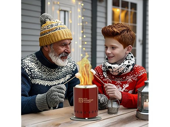 Red Mountain Valley Smokeless Tabletop Fire Pit, Red