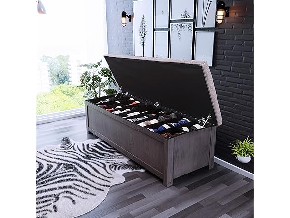 The Sole Secret 50" Wide Shoe Storage Bench Organizer