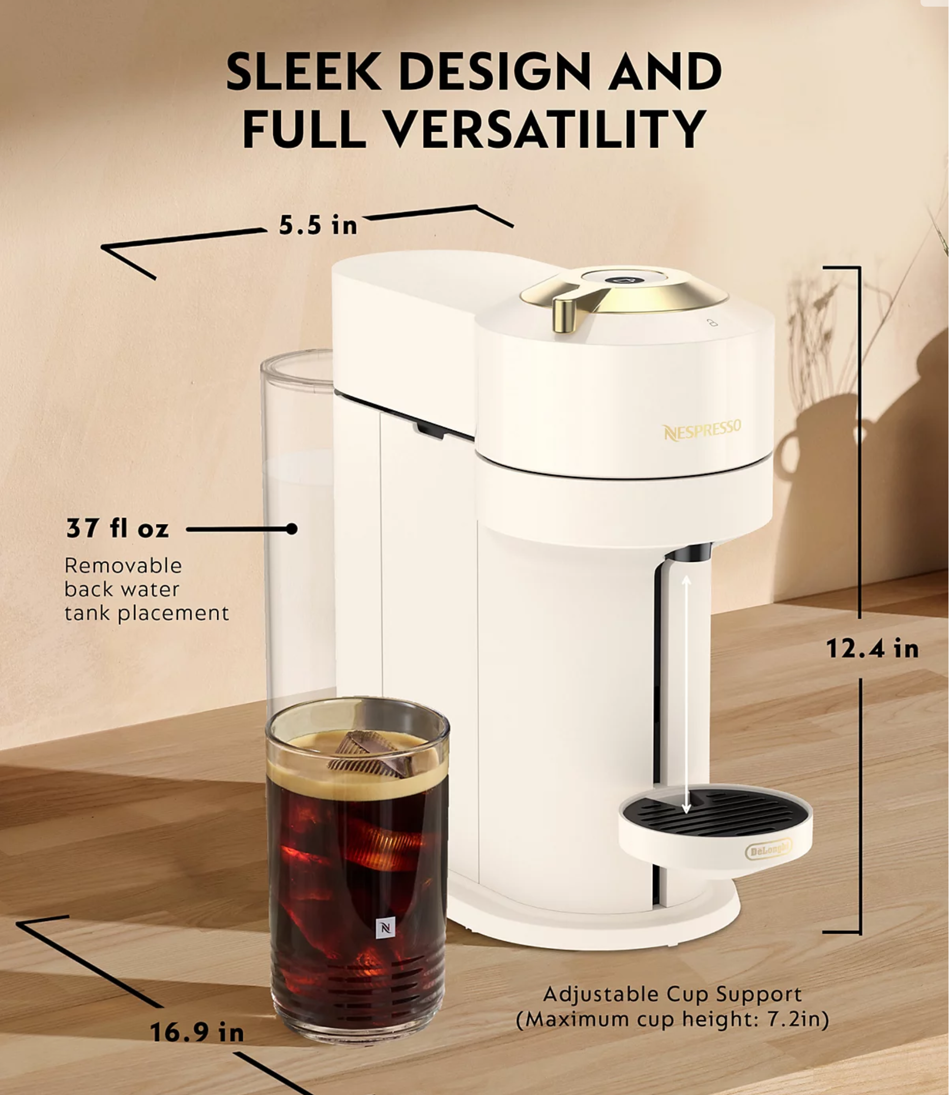 Vertuo Next Premium Coffee and Espresso Maker w Aeroccino - Gallery 4